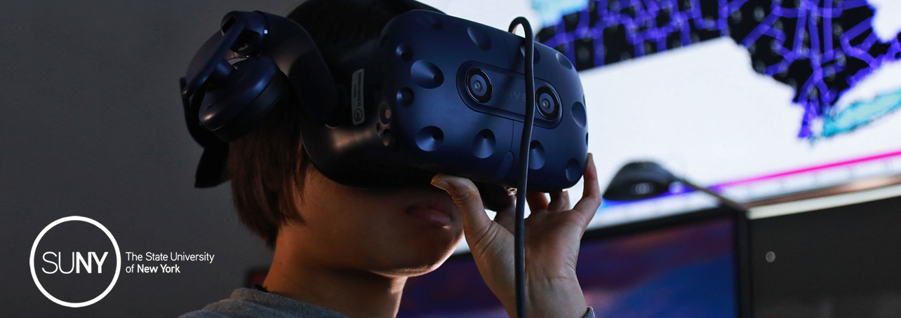 person wearing vr goggles