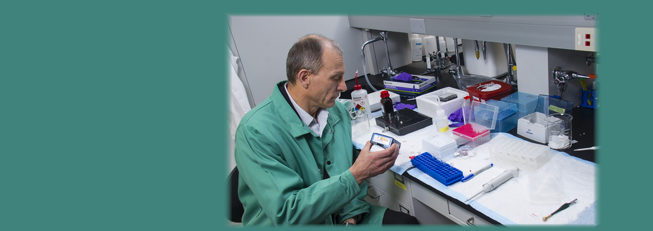 Igor Lednev, professor of chemistry at the University at Albany, in his lab