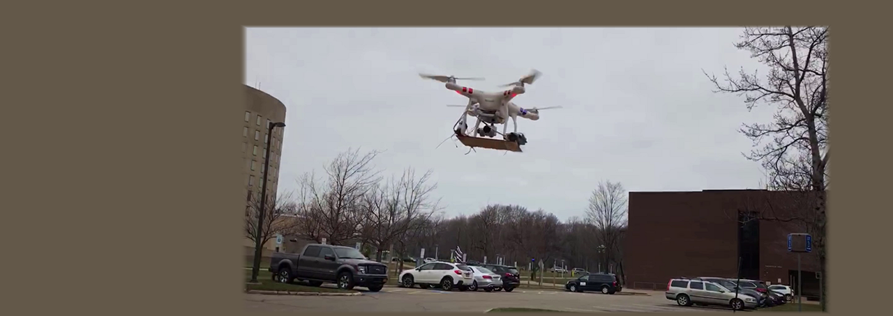 flight data tracking drone developed by Junaid Zubairi, professor of Computer and Information Sciences at SUNY Fredonia