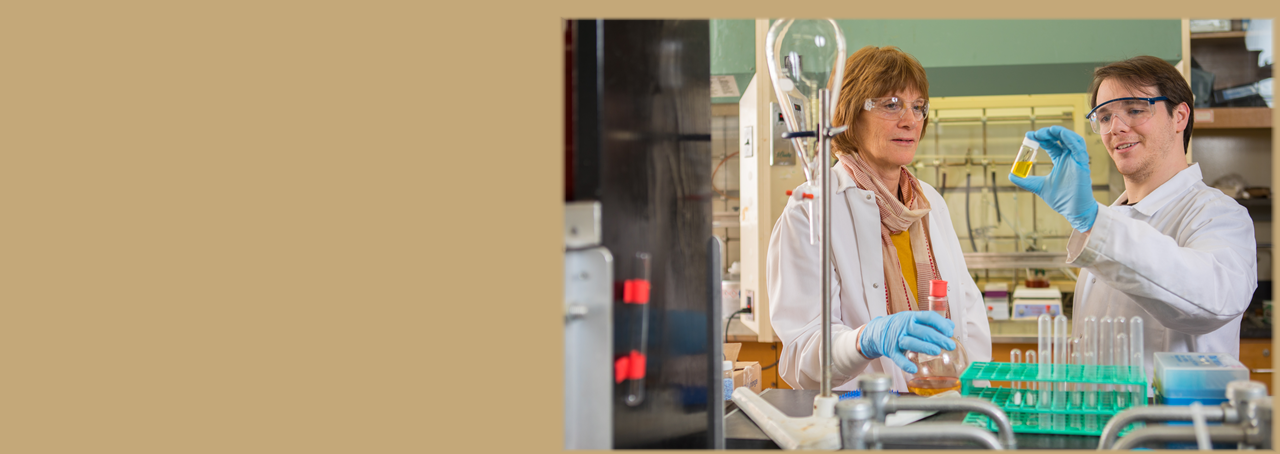 Dr Janet Morrow, Distinguished Professor of Chemistry at UB in her lab