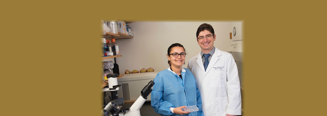 Dr. Dmitriy Nicolavsky, Urologic scientists at Upstate University Hospital with Amber Smith