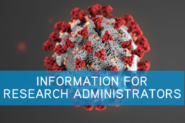 image link to COVID-19 information for Research Administrators page