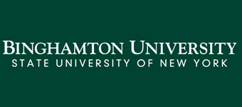 Binghamton University logo on green background