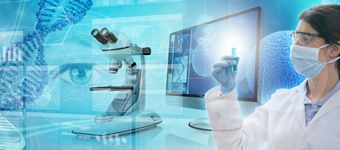 Genetic and molecular research concept background stock photo