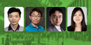Left to right: Simons Empire Faculty Fellows Lebing Chen, Sammy Luo, Yahong Yang, and Kunyan Zhang