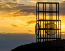Binghamton University’s clock tower at sunset