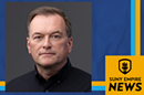 Graphic for SUNY Empire State News featuring a professional headshot of professor Jason Russell wearing glasses and a dark shirt against a blue background. The image includes yellow and blue accent lines and a SUNY Empire State News logo in the lower-right corner with the text “SUNY EMPIRE STATE NEWS”