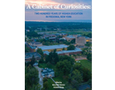 Book cover titled A Cabinet of Curiosities: The Bicentennial History of the Village of Fredonia, New York, 1826–2026, featuring an aerial photograph of the Fredonia campus and surrounding community