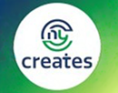 NY Creates logo in white circle with gradient background
