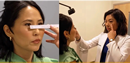 Dr Marina Su assessing Vicky Nguyen, Today show journalist, for prescription glasses