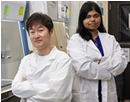 Assistant Professor Jungwook “Jay” Paek and PhD student Anika Alim in the lab