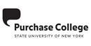 Purchase College logo featuring a stylized black speech-bubble icon and the text “Purchase College” with “State University of New York” beneath it