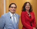 Professor Eden Figueroa and Stony Brook University President Andrea Goldsmith at the Southampton Dialogues event on July 14