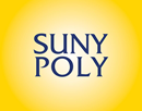 SUNY Polytechnic logo in navy font with gold background