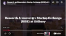 screen image of video on Research and Innovators Startup Exchange (RISE) at UAlbany