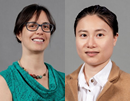 From left, assistant professors Barbara Giunti and Zheng Wu from University at Albany