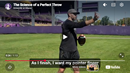 Person demonstrates a football throwing technique on a practice field in a video titled “The Science of a Perfect Pass”