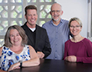 Left to Right: Darci Cramer, The Children's Guild Foundation Board Chair; Christopher Lopata, UB professor of pediatrics; Marcus Thomeer, UB professor of pediatrics, Michelle Hartley-McAndrew, UB clinical associate professor of pediatrics