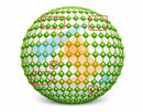Illustration of a theoretical network of Rydberg atoms