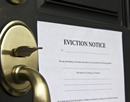 An eviction notice taped to a door