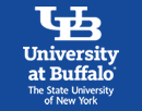 University at Buffalo logo in white on blue background