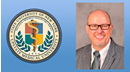 Institutional graphic featuring a Upstate Medical University circular seal on the left and a professional headshot of Dr. Douglas Haladay on the right against a blue background