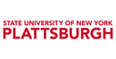 Plattsburgh logo in red on white background